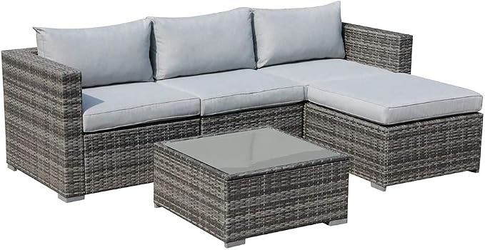 Patiorama 5 Piece Outdoor Patio Furniture Set, Sectional Conversation - Image 2