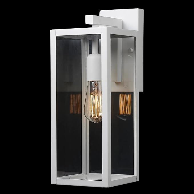 GLOBE Electric 44836 Bowery 1-Light Outdoor Indoor Wall Sconce, Matte White - Image 3