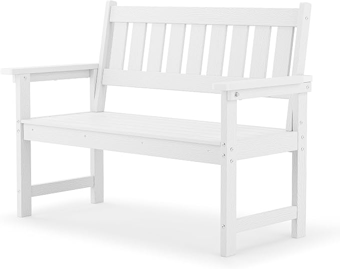 LUE BONA Outdoor Bench, 2-Person HDPS Garden Bench, Outdoor Benches Weatherproof - Image 7