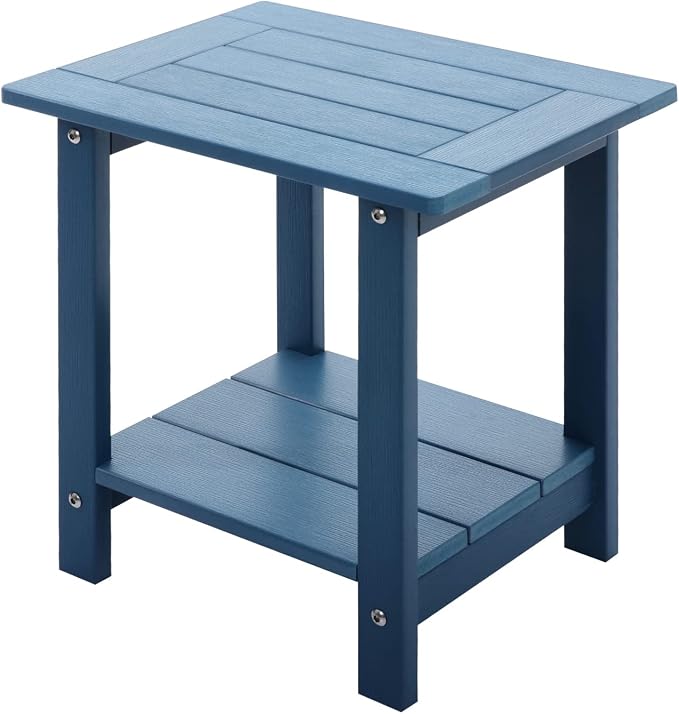 Double Adirondack Outdoor Side Table Weather Resistant, Outdoor Rectangular by Meluvici