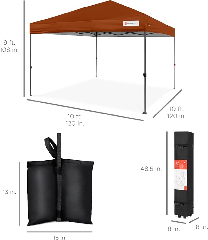 Best Choice Products 10x10ft Pop Up Canopy Tent, Outdoor Shade, 1 Person 1 - Image 9