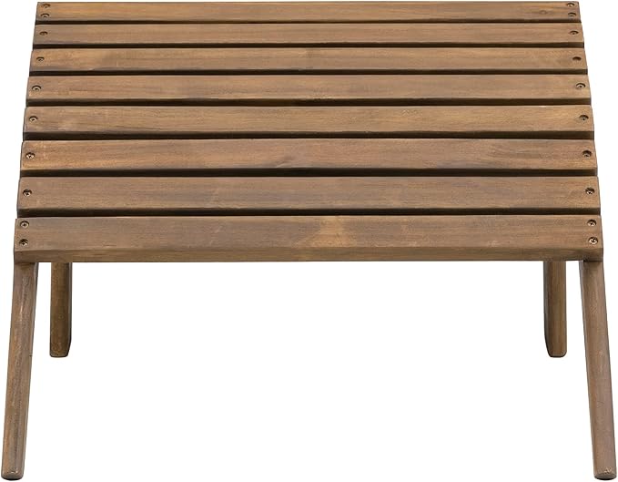 Linon Home Dcor Linon Adirondack Woodstock Ottoman, Teak Stain, 21.6"W x - Image 7
