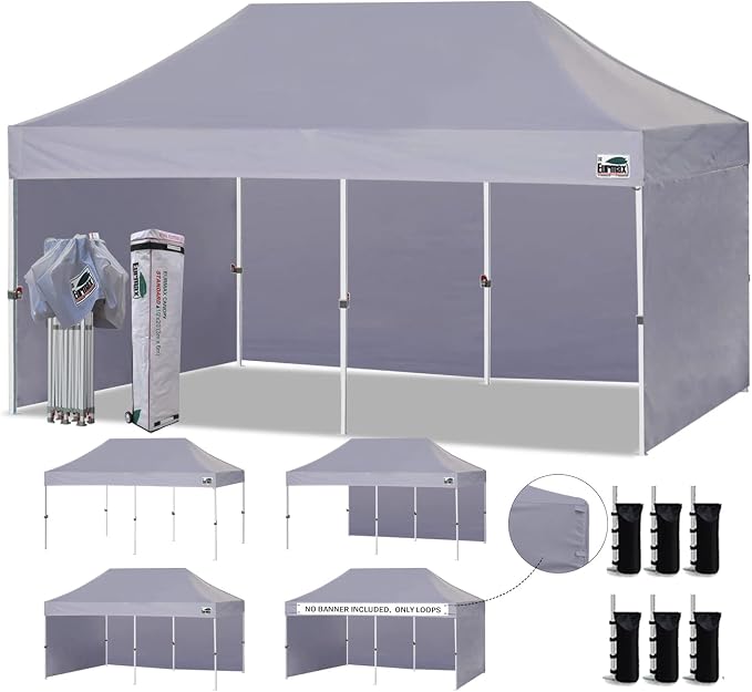 Eurmax USA 10'x20' Pop-up Canopy Tent Commercial Instant Canopies by Eurmax