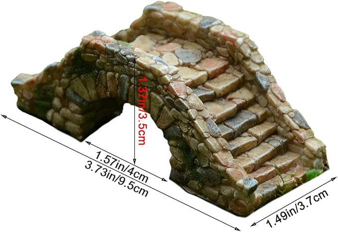 Garden Decoration Resin Craft Mini Bridge Outdoors Artificial Bridge Set Arch - Image 2