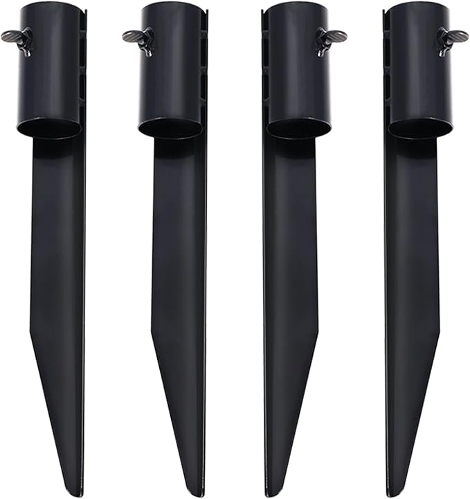 Steel Torch Stakes for Tiki Torches, Freestanding Poles and Solar Lights by Hoqqf