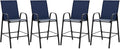 Tangkula Outdoor Bar Stools Set of 4, Enlarged Seat & Metal Frame, Tall Patio by TANGKULA