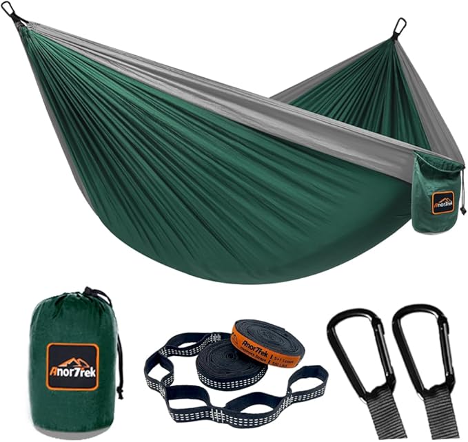 Camping Hammock, Super Lightweight Portable Parachute Hammock by AnorTrek