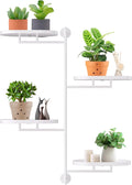 Rotating Window Shelves for Multiple Plants Indoor, 4-tier Metal Corner White by YFFSRJDJ