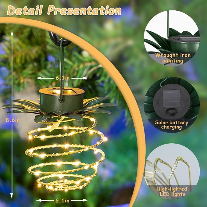 4 Pack Outdoor Solar Hanging Lantern Lights - Image 6
