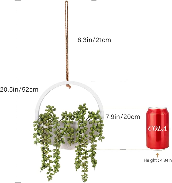 Floweroyal Artificial Succulents Hanging Plants 12.2'' Fake String of Pearls in - Image 2