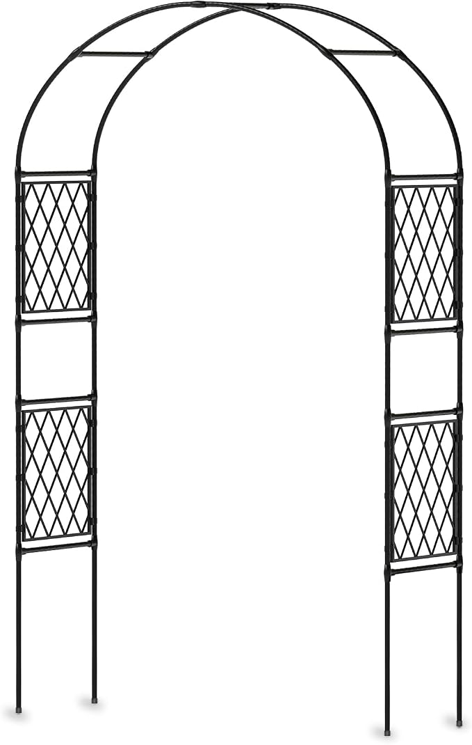 Metal Garden Arbor, 86.6" x 47" Arch Trellis - Image 7