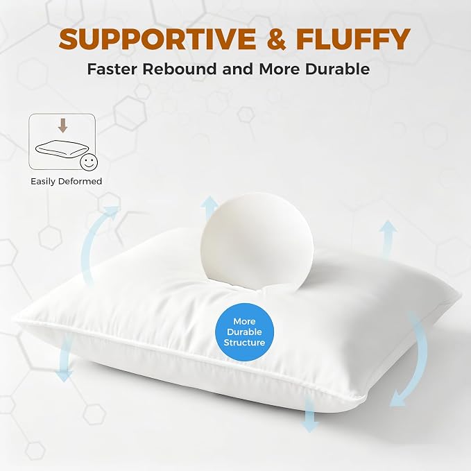 Twin Size Bolster & Back Pillow Inserts Replacement Set - Image 6