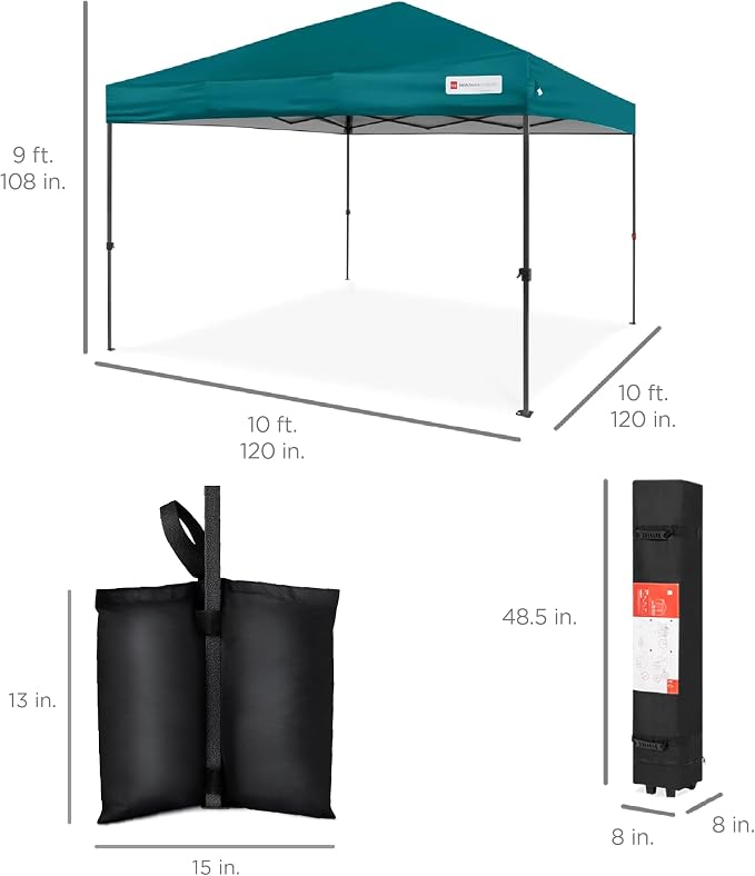 Best Choice Products 10x10ft Pop Up Canopy Tent, Outdoor Shade, 1 Person 1 - Image 9