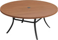 Patio Dining Table for 8-10, Round Metal Outdoor Table by VOXBIN