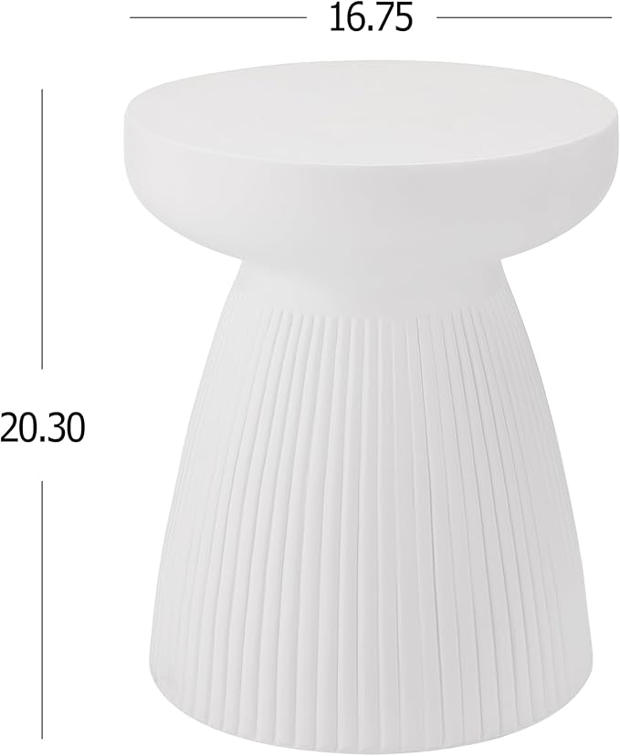 Christopher Knight Home Luce Round Side Table, Outdoor Concrete End Table - Image 2