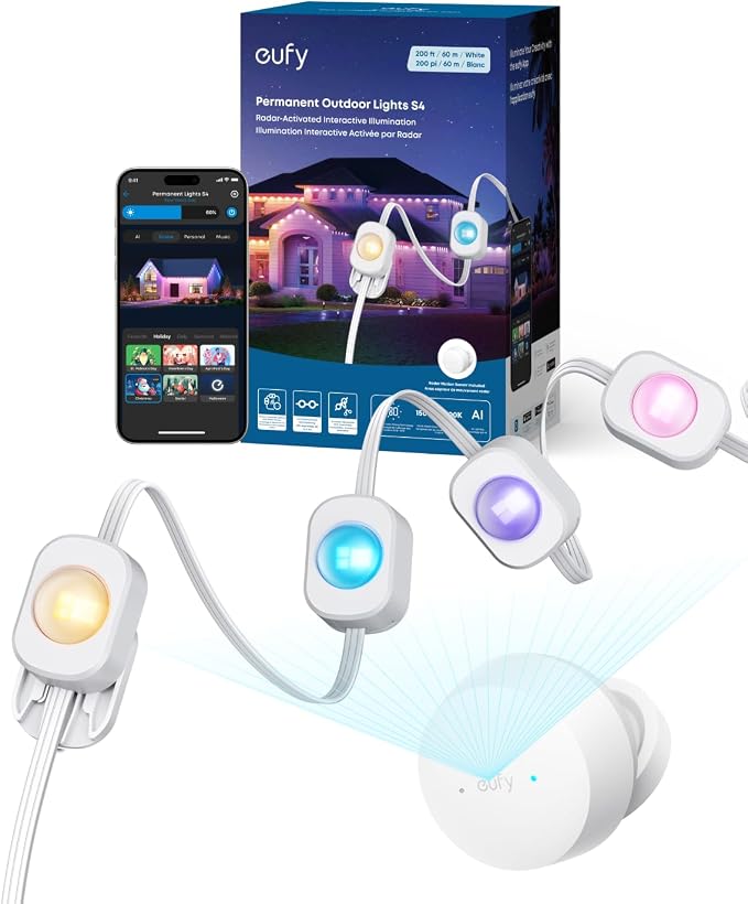 eufy Permanent Outdoor Lights S4, Radar-Activated, 200ft by eufy