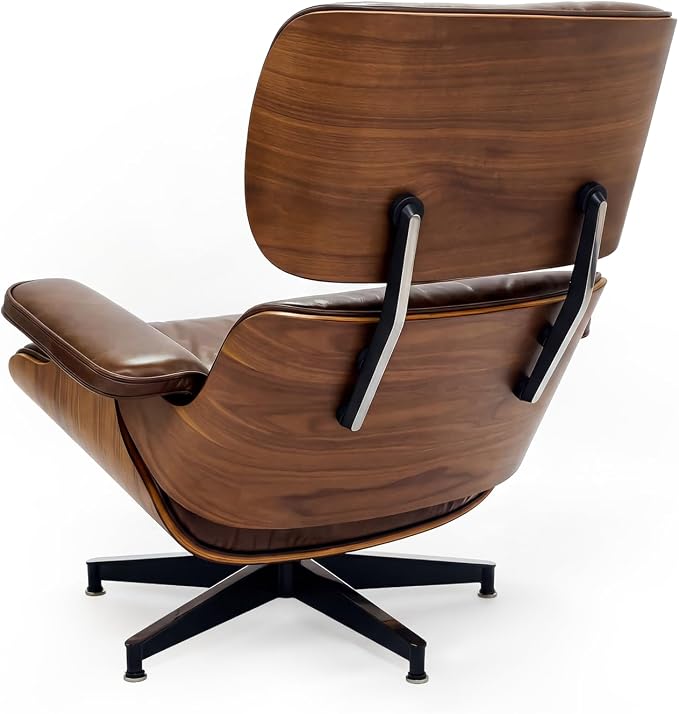 Top Grain Leather, Mid Century Chaise Lounge Chair and Ottoman, Reading Chair - Image 7