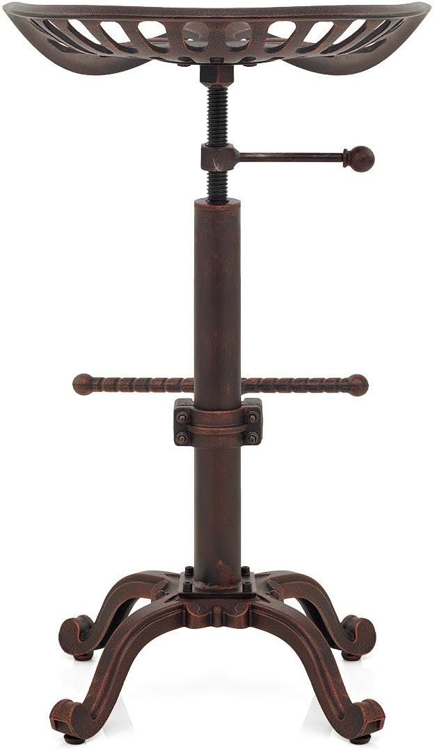 Diwhy Rustic Industrial Farmhouse Tractor Seat Adjustable Bar Stool Industrial - Image 6
