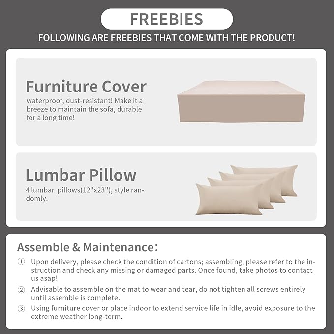 9 Pieces Outdoor Sectional All-Weather Wicker Patio Furniture Set Patio - Image 7