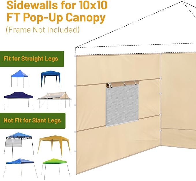 3 Pcs 10x10 Canopy Sidewalls - Image 3