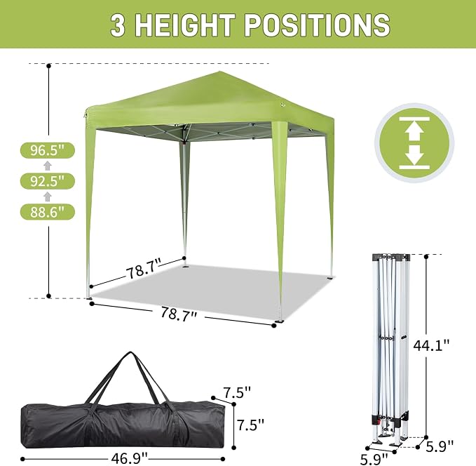 VINGLI 6.5x6.5 Pop Up Canopy Tent - Image 3