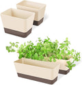 SUREAM Indoor Herb Planter Boxes, 4 Pack Window Box by Suream