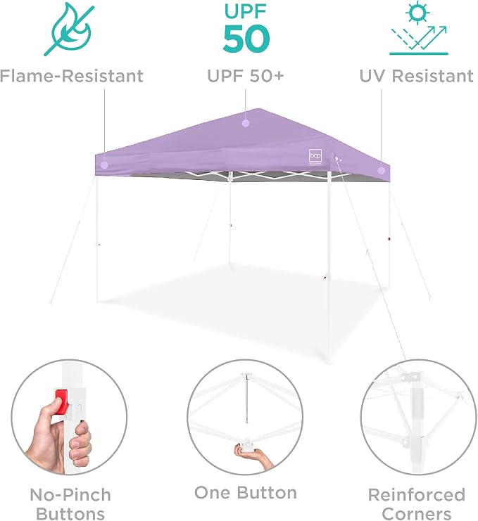 Best Choice Products 8x8ft Pop Up Canopy Tent, Outdoor Shade, 1 Person 1 Minute - Image 4