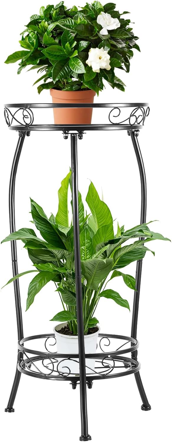 Plant Stand Indoor Outdoor 2 Tier 27" Tall Metal Potted Holder Rack Flower Pot - Image 7