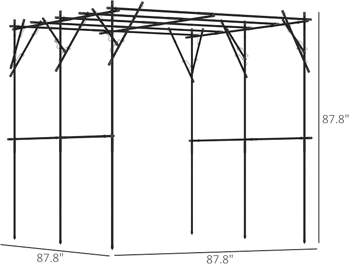 Outsunny Garden Arch Trellis, 7.3 FT Tall Plant Trellis Support, Outdoor - Image 7
