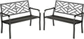 MFSTUDIO Outdoor Metal Bench Set of 2, Garden Patio 43.7 Inches Cast Iron Metal by MFSTUDIO
