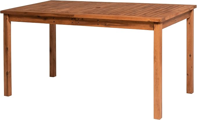Walker Edison Dominica Contemporary Slatted Outdoor Dining Table, 34 Inch - Image 7