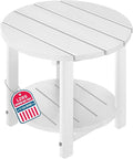 LZRS Round Adirondack Side Table Double End Table, Outdoor Side Tables by LZRSPET
