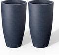 Kante 23.6" H Charcoal Concrete Tall Planters, Large Outdoor Indoor Decorative by Kante
