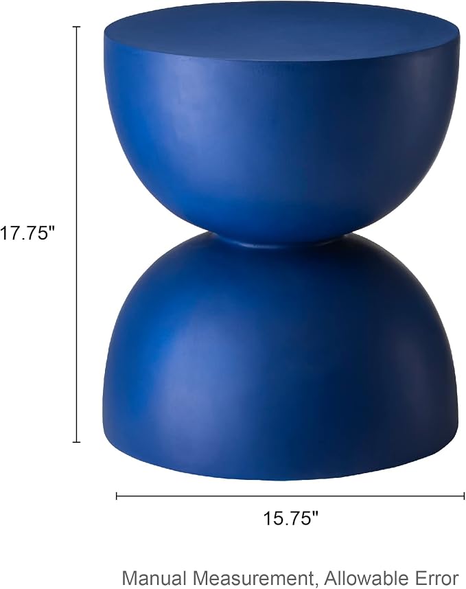 Glitzhome Outdoor Side Table, Round Accent End Table, Lightweight Hourglass - Image 3