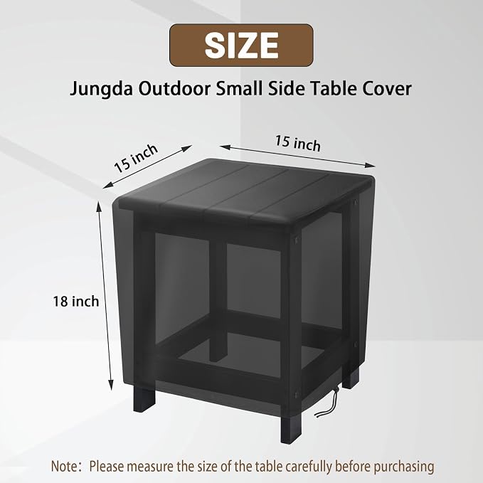Outdoor Furniture Cover Small, 15 Inch Square Patio Table Covers, Waterproof - Image 2