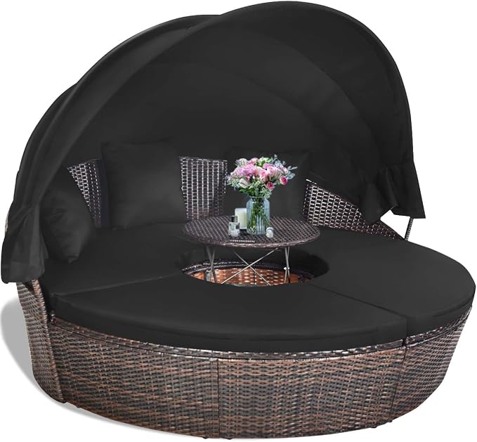 Tangkula Patio Round Daybed by TANGKULA