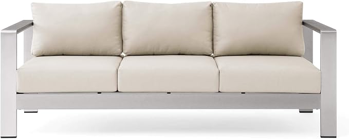 Modway Shore Aluminum Metal Outdoor Patio Sofa - Image 6