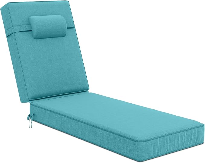 72 x 21 x 4 Inch Olefin Chaise Lounge Cushions, Lounge Chair Cushions by Unknown