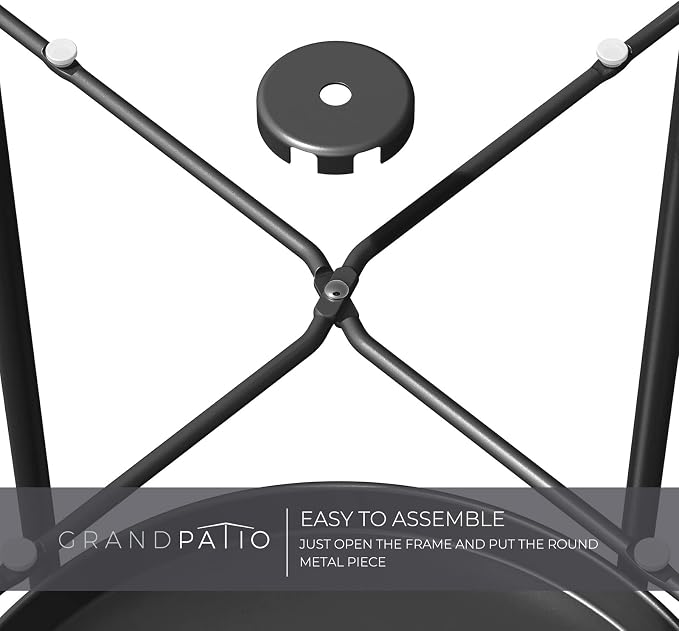 Grand patio Outdoor Side Table, 2-Tier Metal Round End Table - Image 5