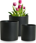 8/7/6 inch Plant Pots, 3 Set Cylinder Flower Pots by Meowell