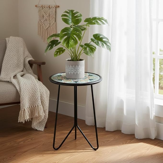 LIFFY Patio Side Table, Indoor Round Accent End Table - Image 6