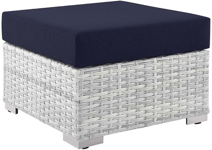 Modway EEI-4301-LGR-NAV Ottoman, Light Gray Navy 25 x 25 x 12 by Modway
