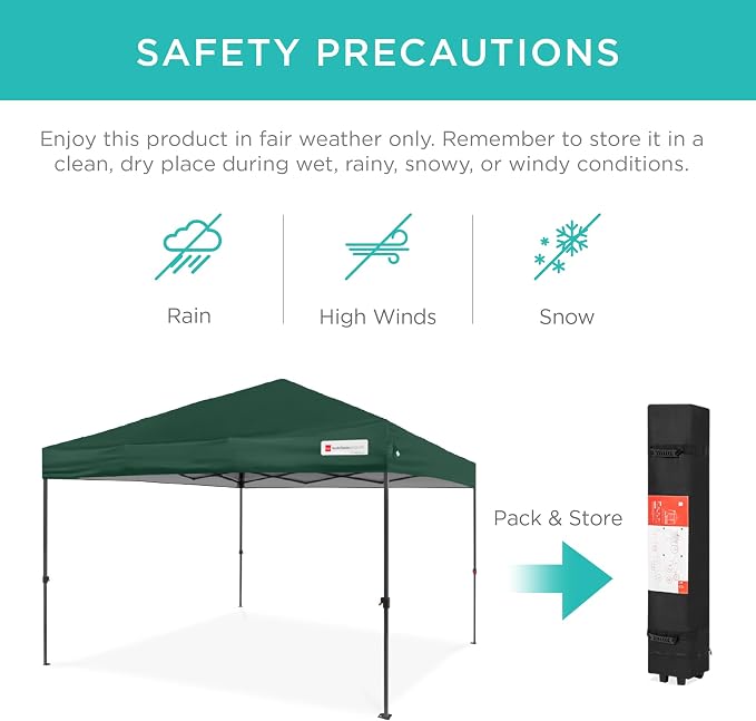 Best Choice Products 10x10ft Pop Up Canopy Tent, Outdoor Shade, 1 Person 1 - Image 5