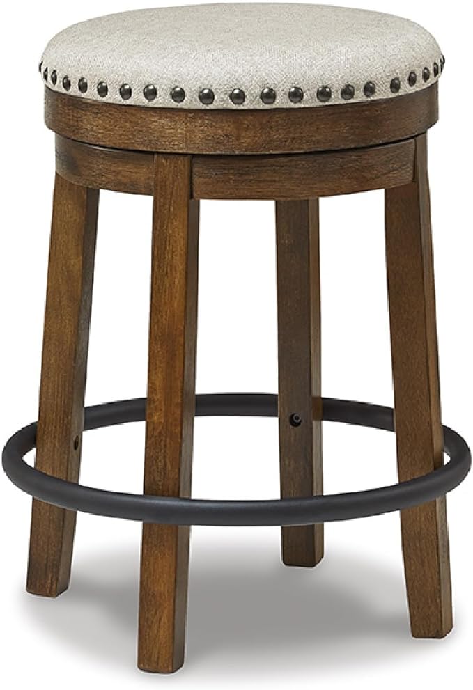 Signature Design by Ashley Valebeck Upholstered Swivel Stool, Cushioned Seat by SignatureDesignbyAshley