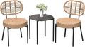 GarveeLife 3 Piece Wicker Patio Bistro Furniture Set, Outdoor Dining Chairs by GarveeLife