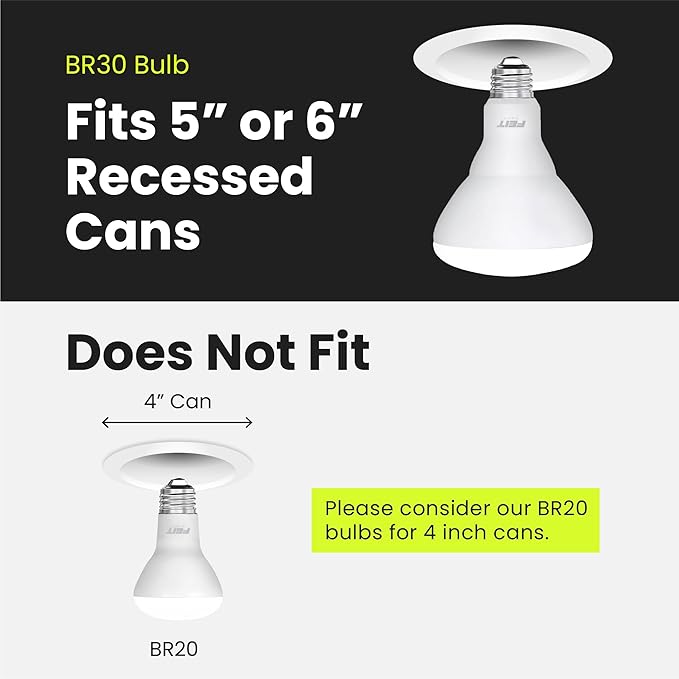 Feit Electric BR30 LED Light Bulb, 65W Equivalent, 650 Lumens, E26 Standard Base - Image 8