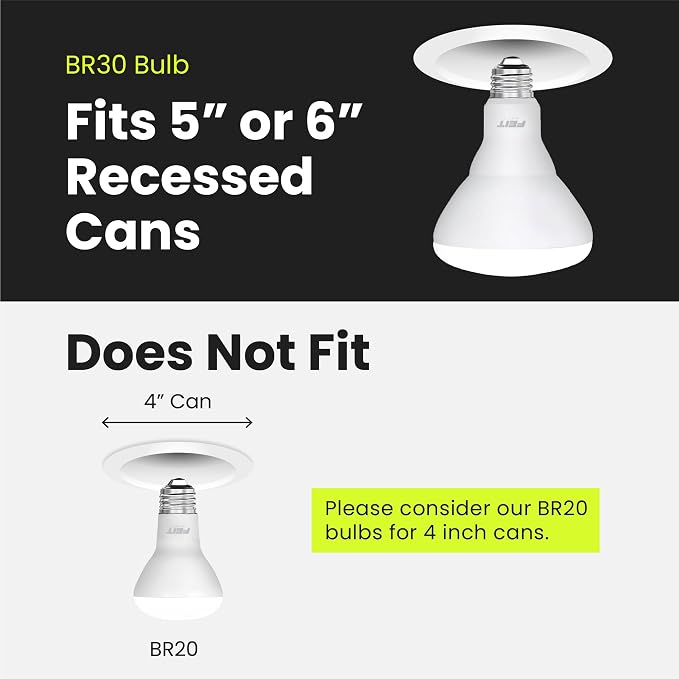 Feit Electric BR30 LED Light Bulbs, 100W Equivalent, E26 Standard Base - Image 10