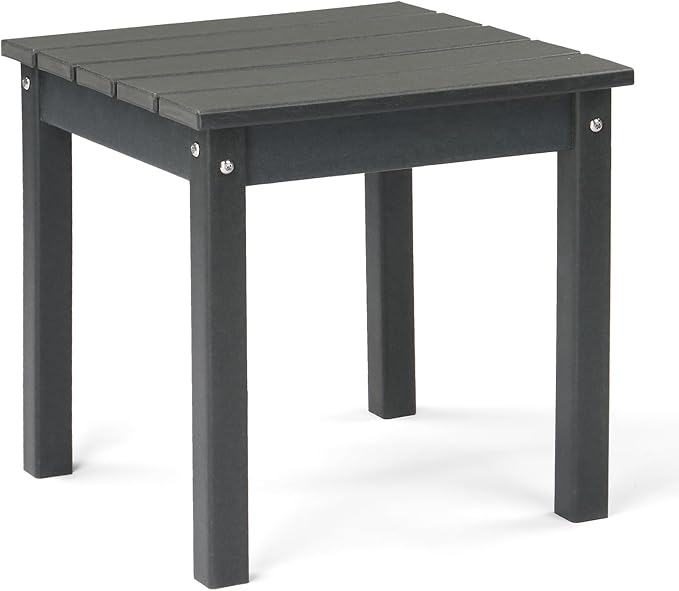 Outvita Adirondack Side Table, 18 Inch Square Outdoor End Table, HDPE Weather by Outvita