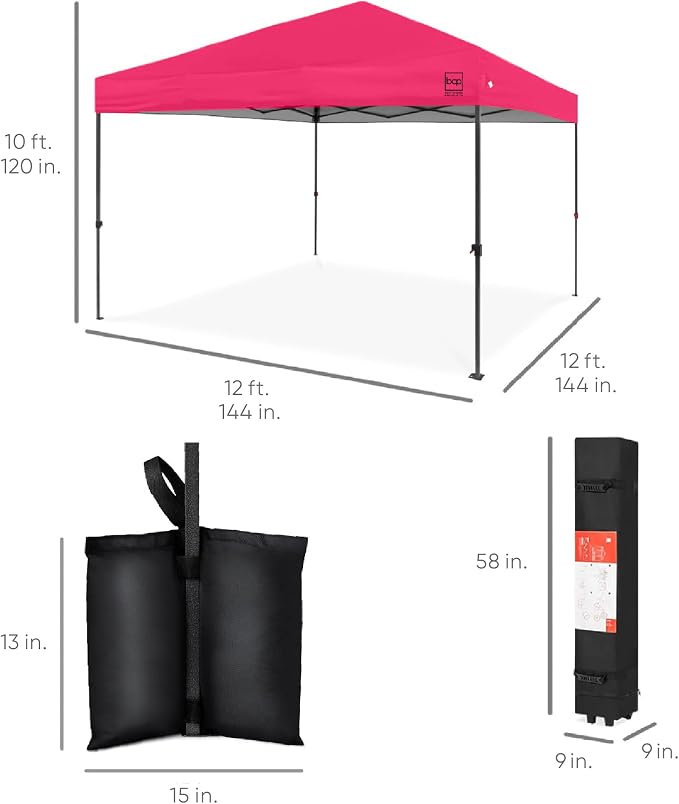 Best Choice Products 12x12ft Pop Up Canopy Tent, Outdoor Shade, 1 Person 1 - Image 8