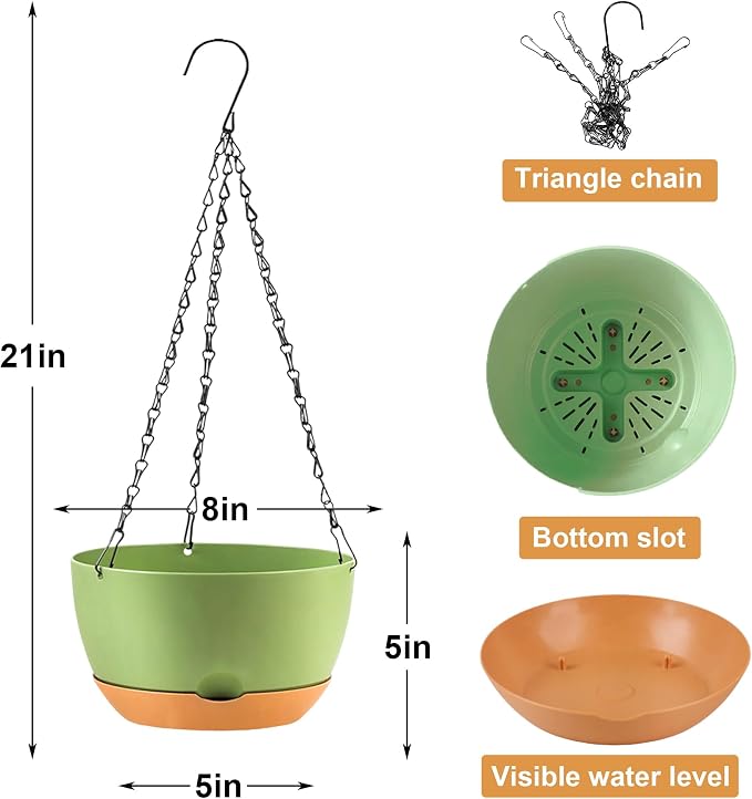 4 Pack Plastic Hanging planters - Image 2